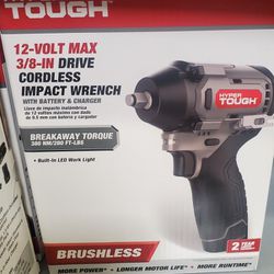 Hyper Tough 12V Max Lithium-Ion Brushless Impact Wrench with 2.0Ah Battery and Charger