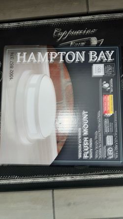 Hampton bay LED flush mount light white finish new never used