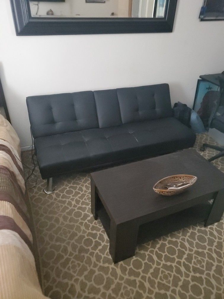 Black and chrome couch