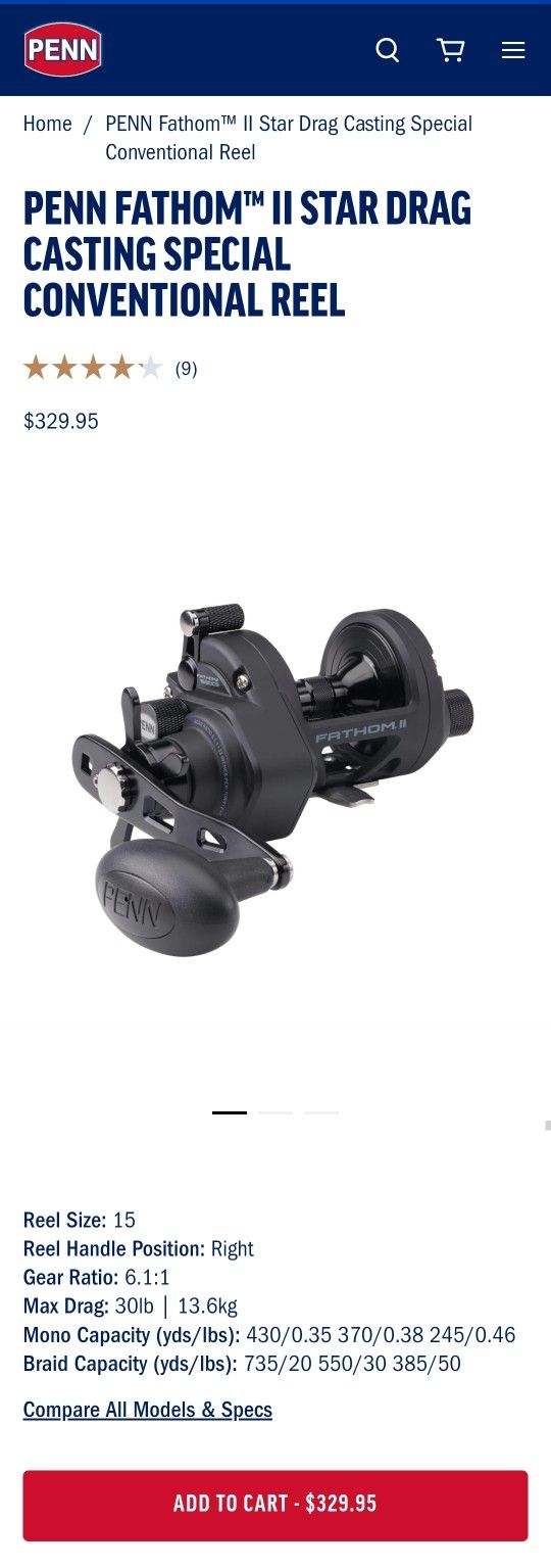 PENN Fathom™ II Star Drag Casting Special Conventional Reel FTHII15SDCS