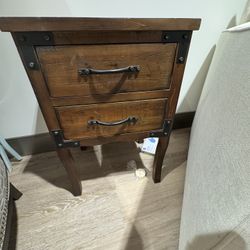 End Table With 2 Drawers
