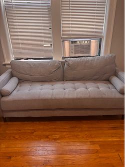 Grey loveseat sofa
