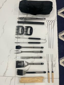 BBQ Grill Tool Set with Carry Bag | Open box