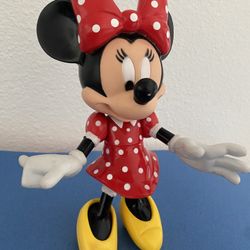 Disney Live Minnie Mouse Moveable Red Polka Dot Plastic 8.5"