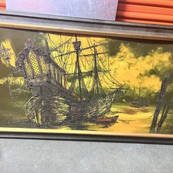 Pending !!!!!! X-large Mid Century Nautical Art (Pending )