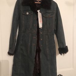 Jean Jacket/ Partial Fur Lining