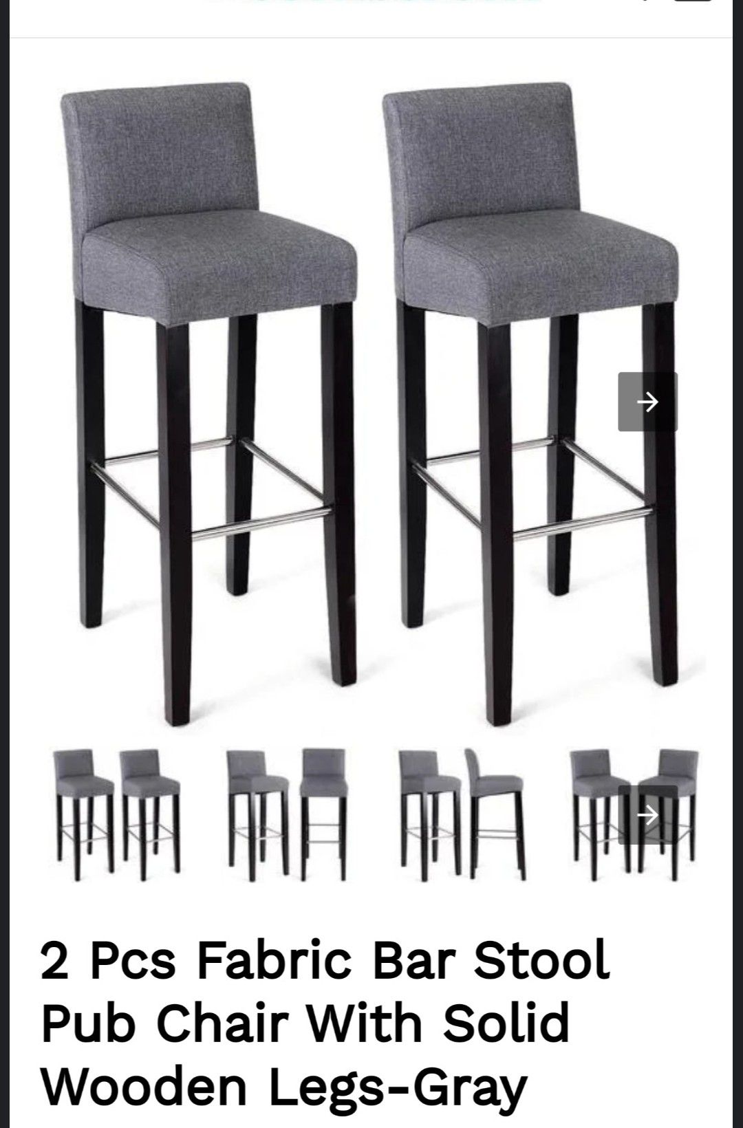 Bar Stool Pub Chair With Solid Wooden Legs