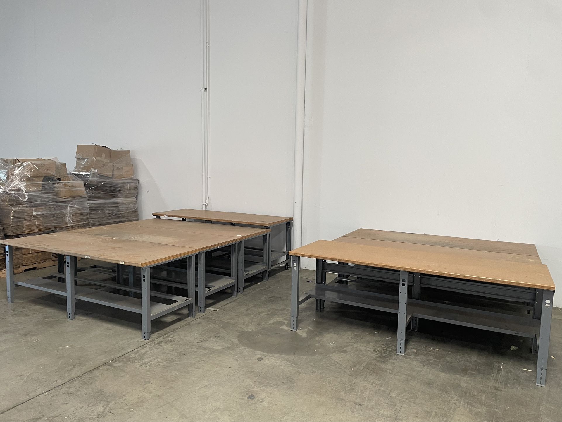 Uline Industrial Packing Tables, 96” x 36”, Composite Wood Tops, 7 Available!