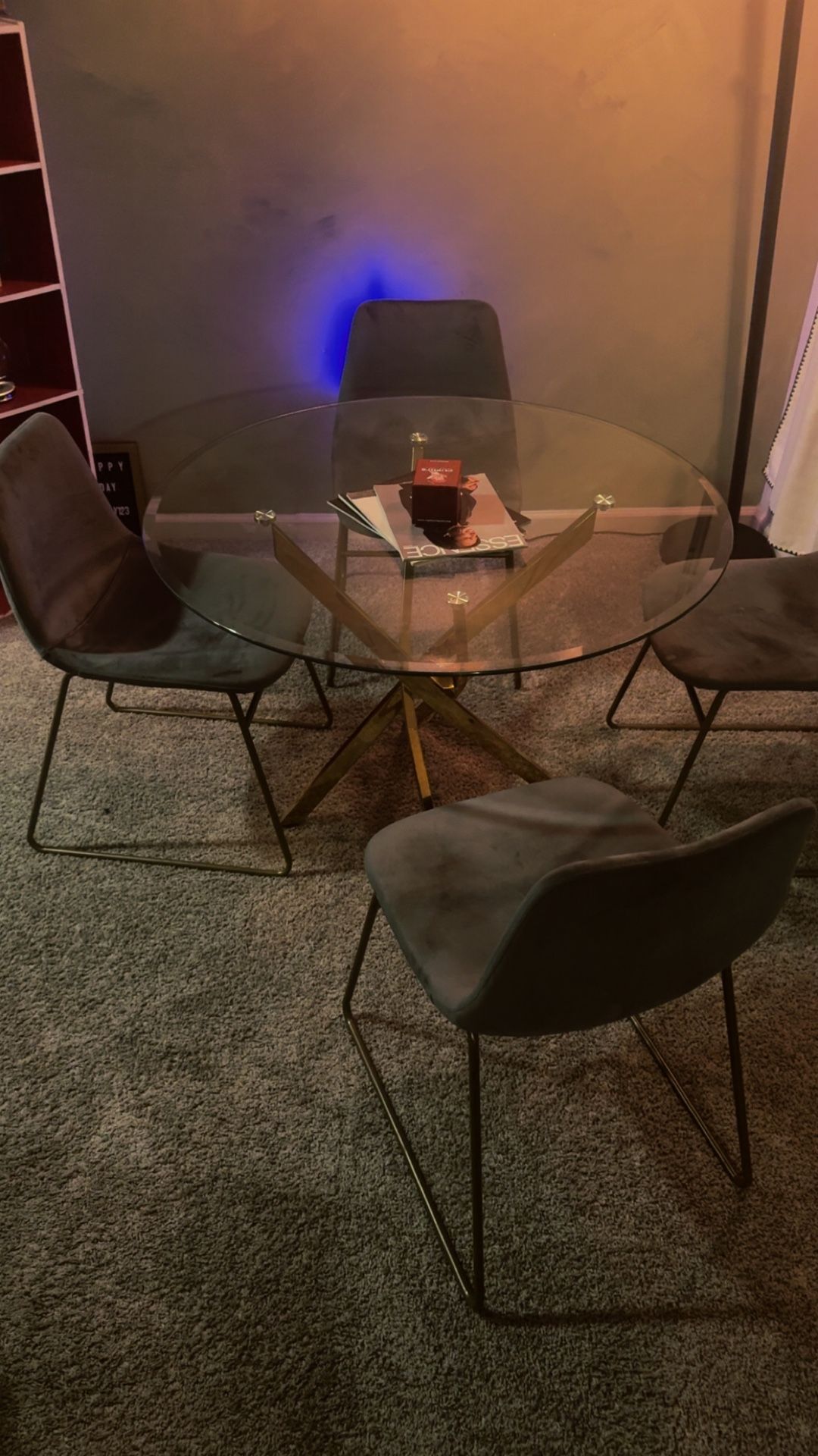 Glass Dining Room Set Table And 4 Chairs - MUST GO ASAP BEST OFFER 