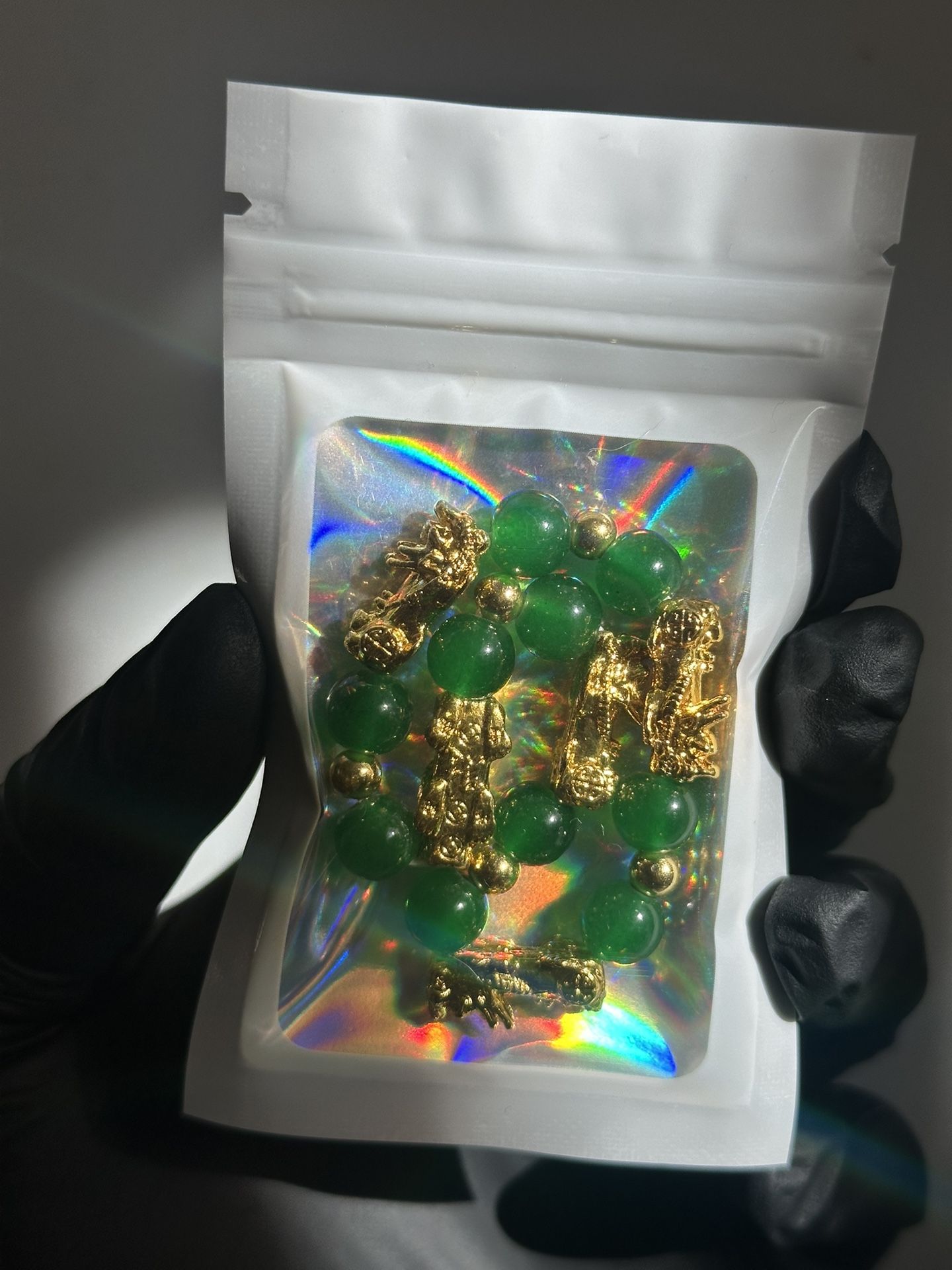 Pixiu Bracelet – Green & Gold