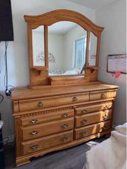 vintage dresser with vanity