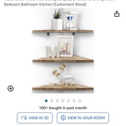 Wooden Corner Wall Shelf