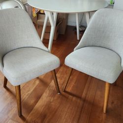 West Elm Mid-Century Upholstered Dining Chairs - Set of 2