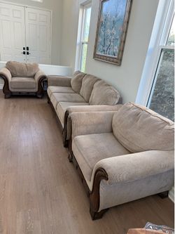 Living Room Furniture Set - Sofa & 2 Oversized Chairs
