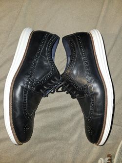 Cole Haan Lunargrand Long Wingtip Black White Mens Oxfords Size 11 MENS Leather
