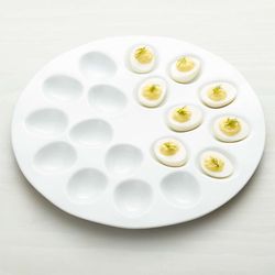 ❤️White Ceramic Deviled Egg Serving Platter,, Dishwasher-, microwave- and oven-safe  to 350 degrees❤️