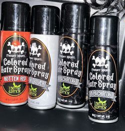 Box Of Halloween Accessories (Wigs,Hair Paint Spray,mask as shown in picture)