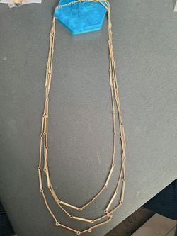 Vintage  Long Gold Color Necklace