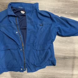 Vintage Bulwark FR Jacket Mens Medium Blue Flame Resistant Bomber Workwear
