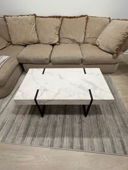 Faux marble coffee table