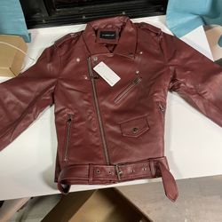 Girls Red  “leather” Jacket 