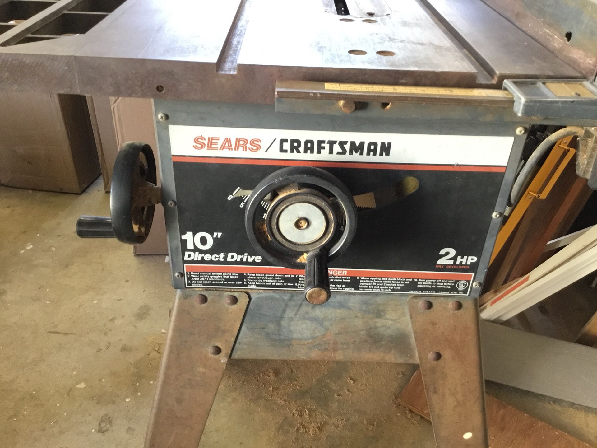 Sears Craftsman 10” Direct Drive, 2HP old style table saw