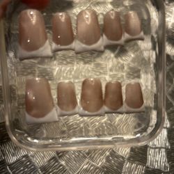 Cat eye Nails French Tip 