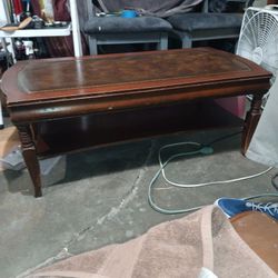 Mersman Mid-century Leather Inlay Coffee Table And End Tables