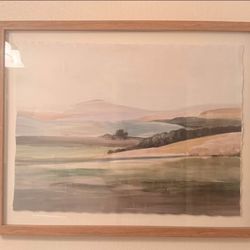  Framed Landscape Art Print with Wood Frame