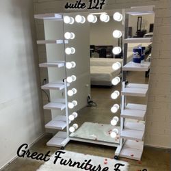 Impressions Tall Mirror With Shelves Brand New