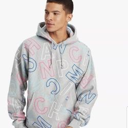 CHAMPION REVERSE WEAVE MEN'S PULLOVER FLEECE HOODED THICK HEAVYWEIGHT HOODIE  SWEATER SIZE MEDIUM  GRAY CHAMPION LOGO ALL AROUND BRAND NEW WITH TAGS .