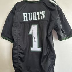 JALEN HURTS SIGNED PHILADELPHIA EAGLES QB AUTOGRAPHED CUSTOM JERSEY W/COA XL 718