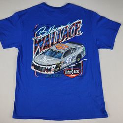 Bubba Wallace #43 NASCAR 2019 Coke Zero 400 Club Wyndham Blue T-Shirt Men's L
