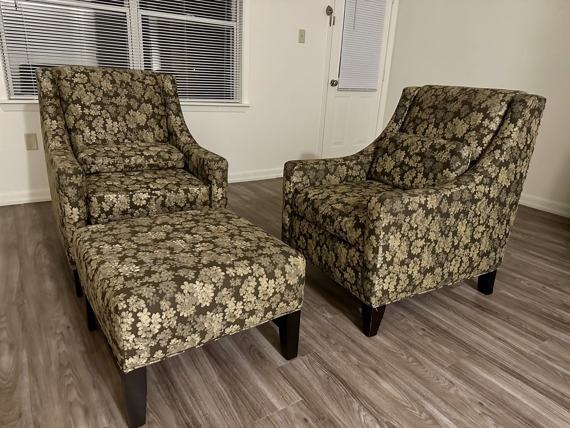 Sofa Oversize Chair Set, 2 Chairs with Ottoman