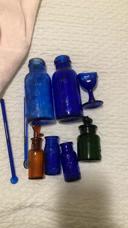 Vintage Apothecary Glass Bottle Collection