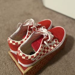 Red Checked Vans Size 12