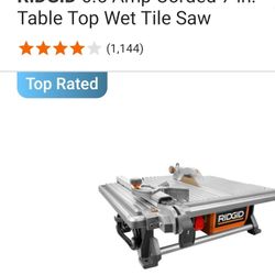 RIDGID 6.5 Amp Corded 7 in. Table Top Wet Tile Saw