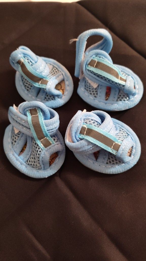 New acl dog shoes size 2 blue mesh foot reflective set of 4