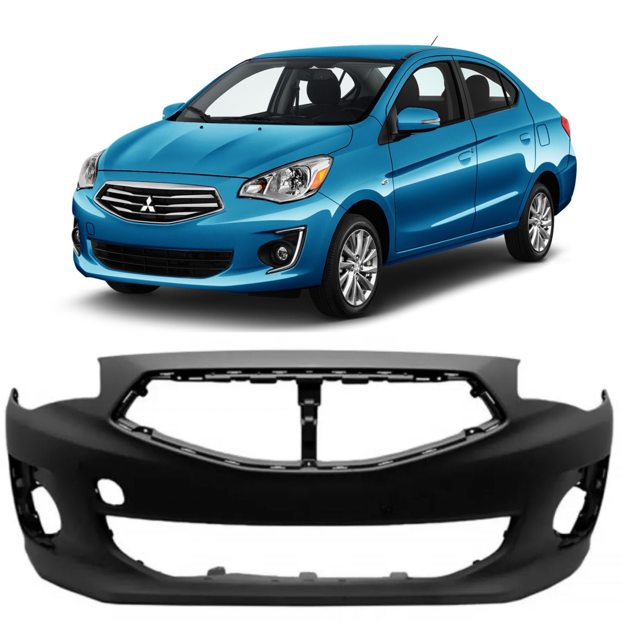 New Replacement Front Bumper Cover Fits 2017 to 2020 Mitsubishi Mirage G4