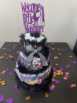 Welcome Little Nightmare Baby Diaper Cake 