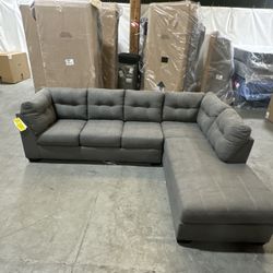 New Large 2pc Gray Sectional. Still In Plastic. New
