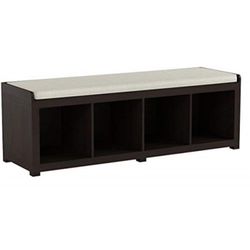 Better Homes and Gardens 4-Cube Storage Organizer Bench (4-Cube, Espresso)