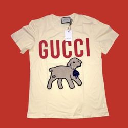 NWT Gucci Sheep 3D Emblem Tan Unisex Shirt