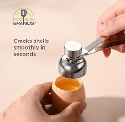 Brand New Stainless Steel Egg Cracker, Egg Shell Opener for Boiled & Raw Eggs