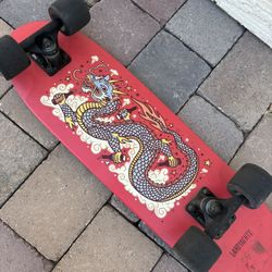 Red Land Yachtz Skateboard with Dragon Design