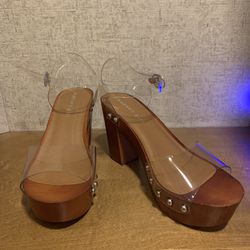 Madden girl Strappy Clear Platform Heels Women’s Size 6.5 