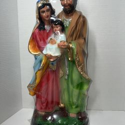 Mexican pottery ceramic Holy Family 20” tall virgin de Mary San Jose Nino Jesus from Mexico 