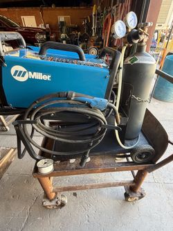 Miller MIG Welder with Gas Cylinder and Cart