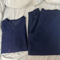 Large Navy Scrubs Jaanuu Joggers and Free Figs top large