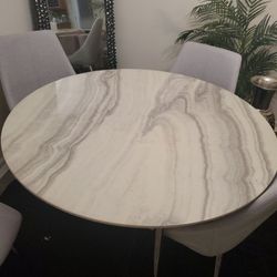 Marble Like Dining Set-Dining Table +4 Chairs